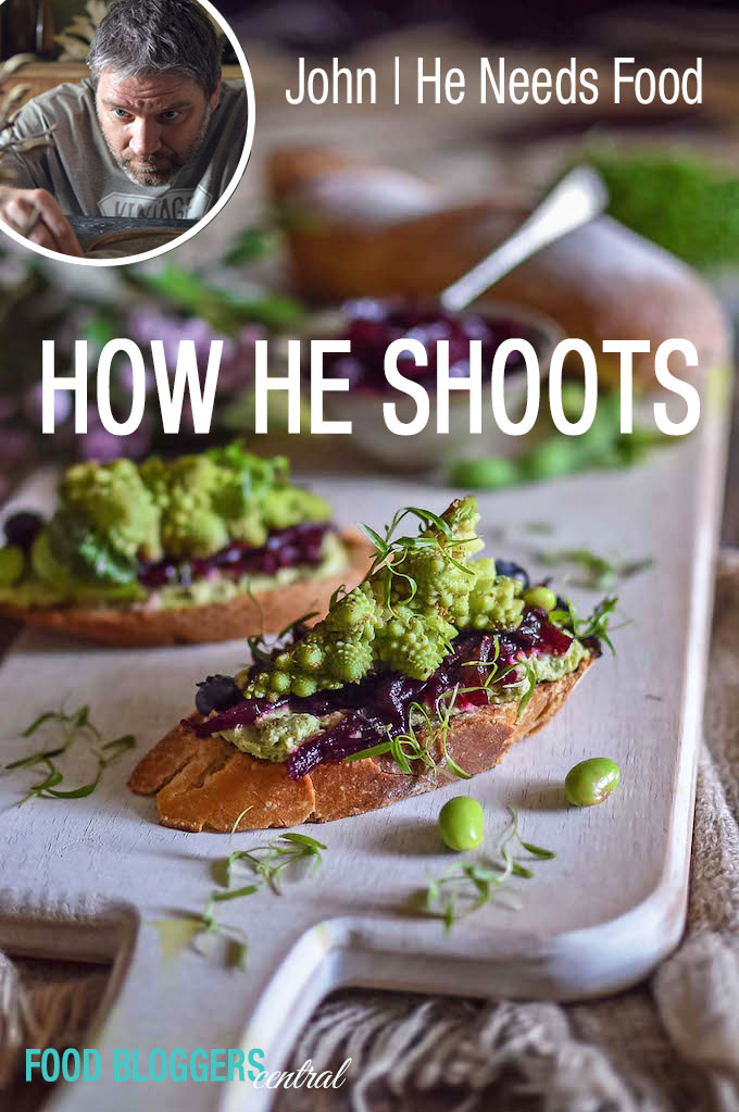 Go behind the scenes and learn how the talented John from He Needs Food takes his food photos.